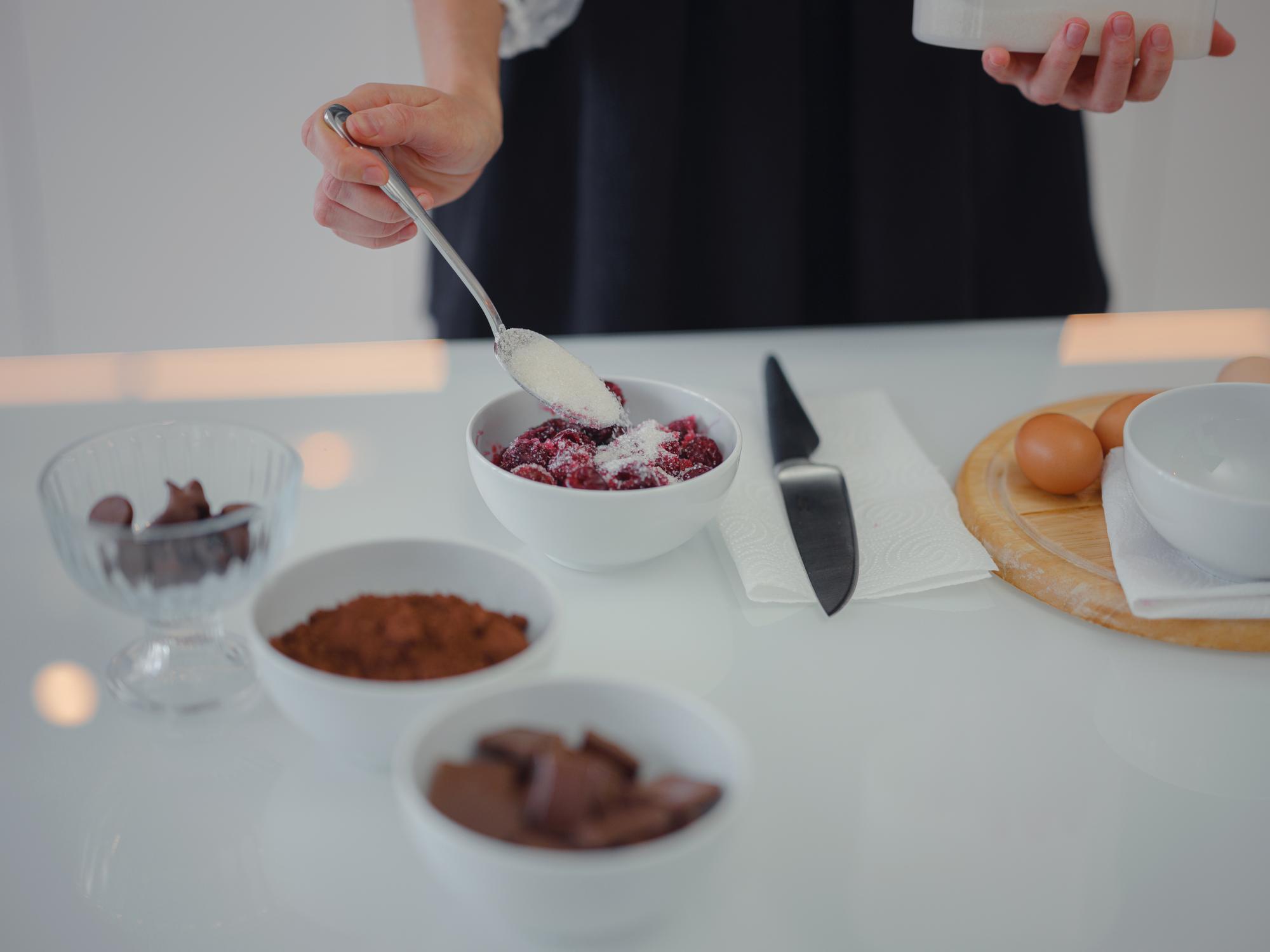 Studio kitchen with plated desserts
